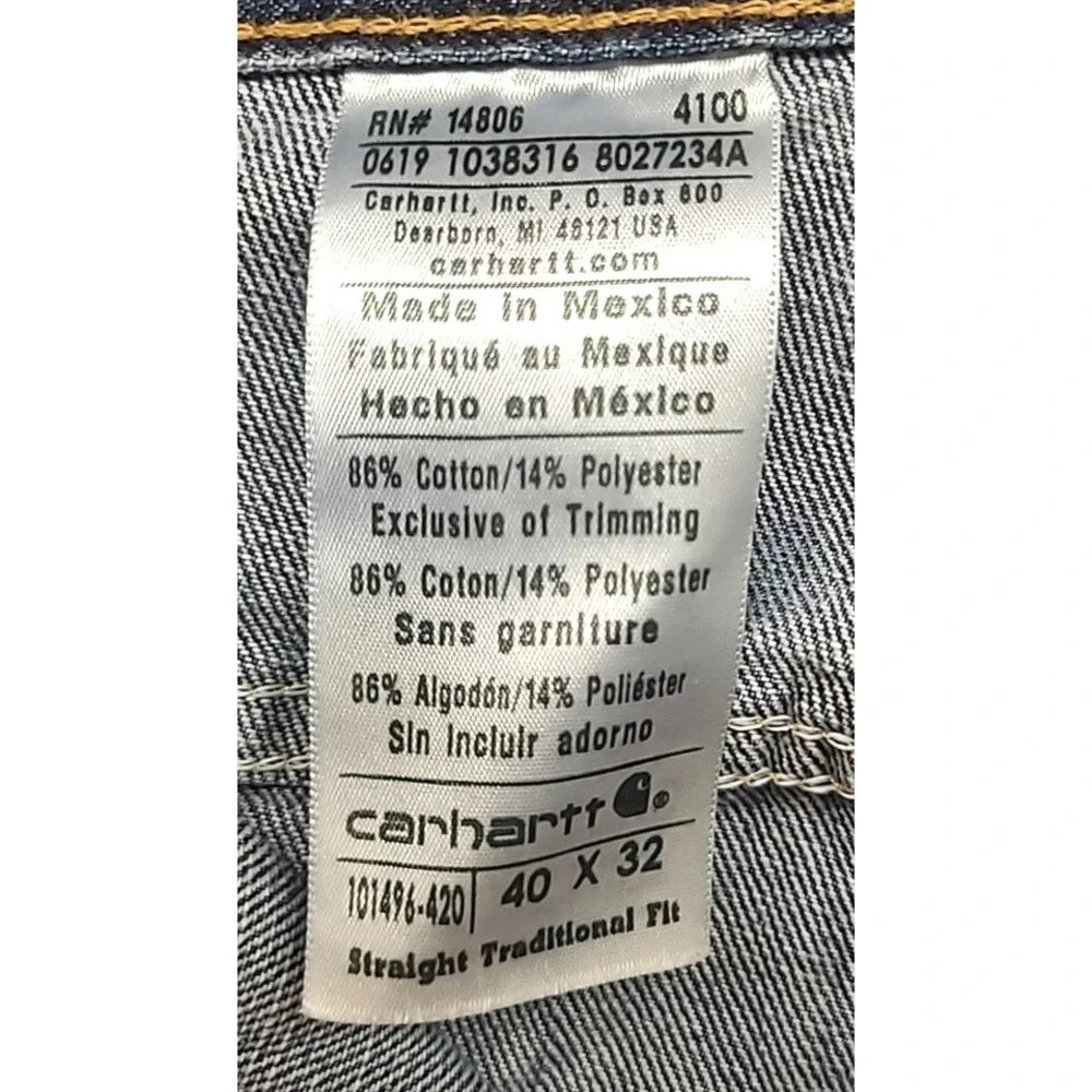 Carhartt Mens Jeans 40x32 Relaxed‎ Bootcut